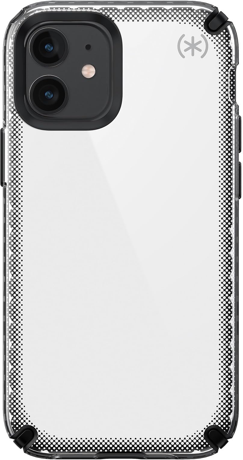 Speck Products Presidio2 Armor Cloud OPhone 12 Mini, Transparente/Negro/Blanco Caliente/Negro/Negro