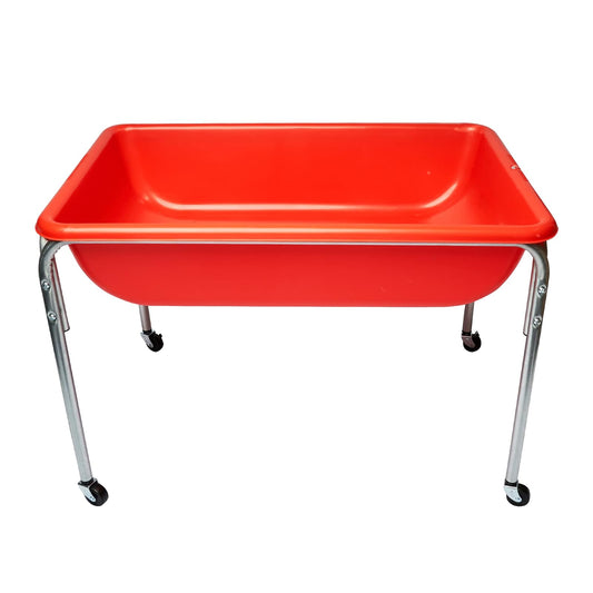 Children's Factory - Mesa sensorial mediana de 24 pulgadas de altura, caja de arena, mesa de agua para niños, color rojo