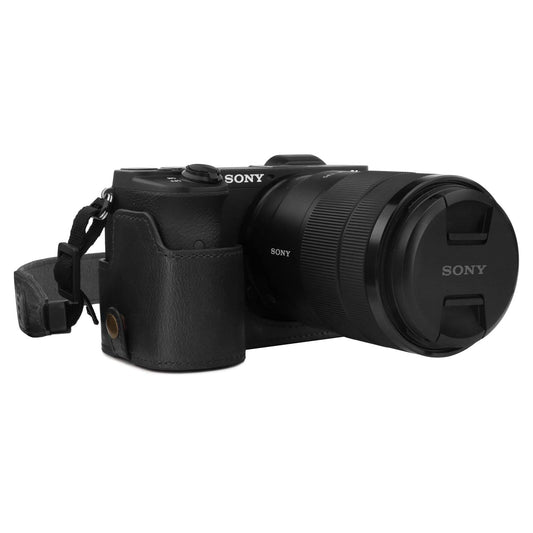 MegaGear Ever Ready - Funda de piel para cámara compatible con Sony Alpha A6600