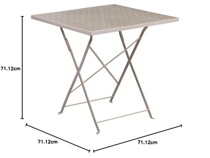 Flash Furniture 28'' Square Light Gray Indoor-Outdoor Steel Folding Patio Table