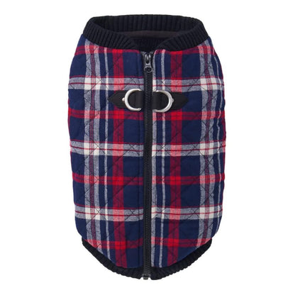 Gooby Chaleco Bomber para Perro Resistente al Agua - X-Small chest (~10.25") - Blanco (white check)