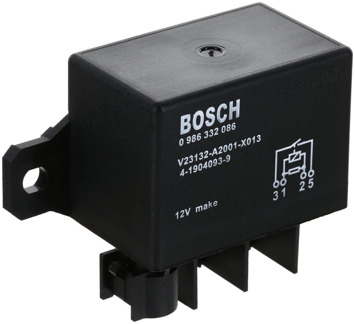 Bosch 0986332086 Relé de Alimentación Normal Abierto Pasadores 12V 150A Individual