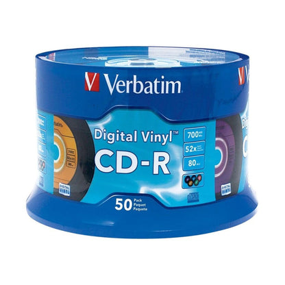 Verbatim 700 MB 52X Digital Vinyl CD-R - 50-Disc Spindle 94587