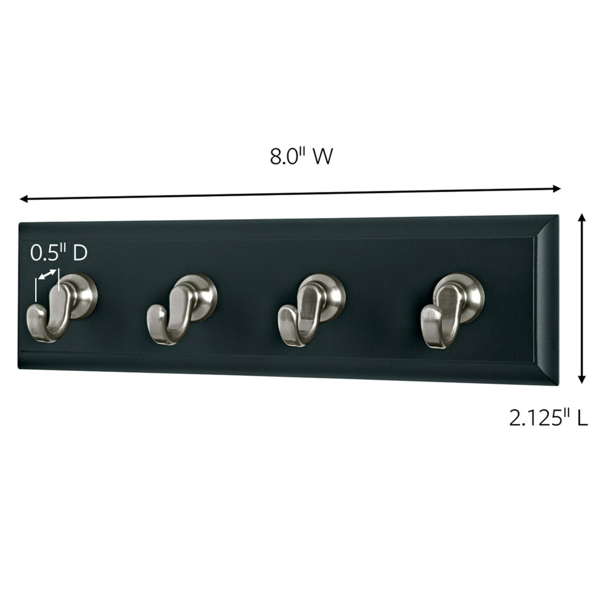 COMMAND 3M Soporte de Llaves con Tiras Adhesivas Removibles Negro 1pieza | Soporta hasta 900 g, Organiza y decora sin dañar tus paredes, No requiere herramientas, Fácil de instalar, Fijación segura