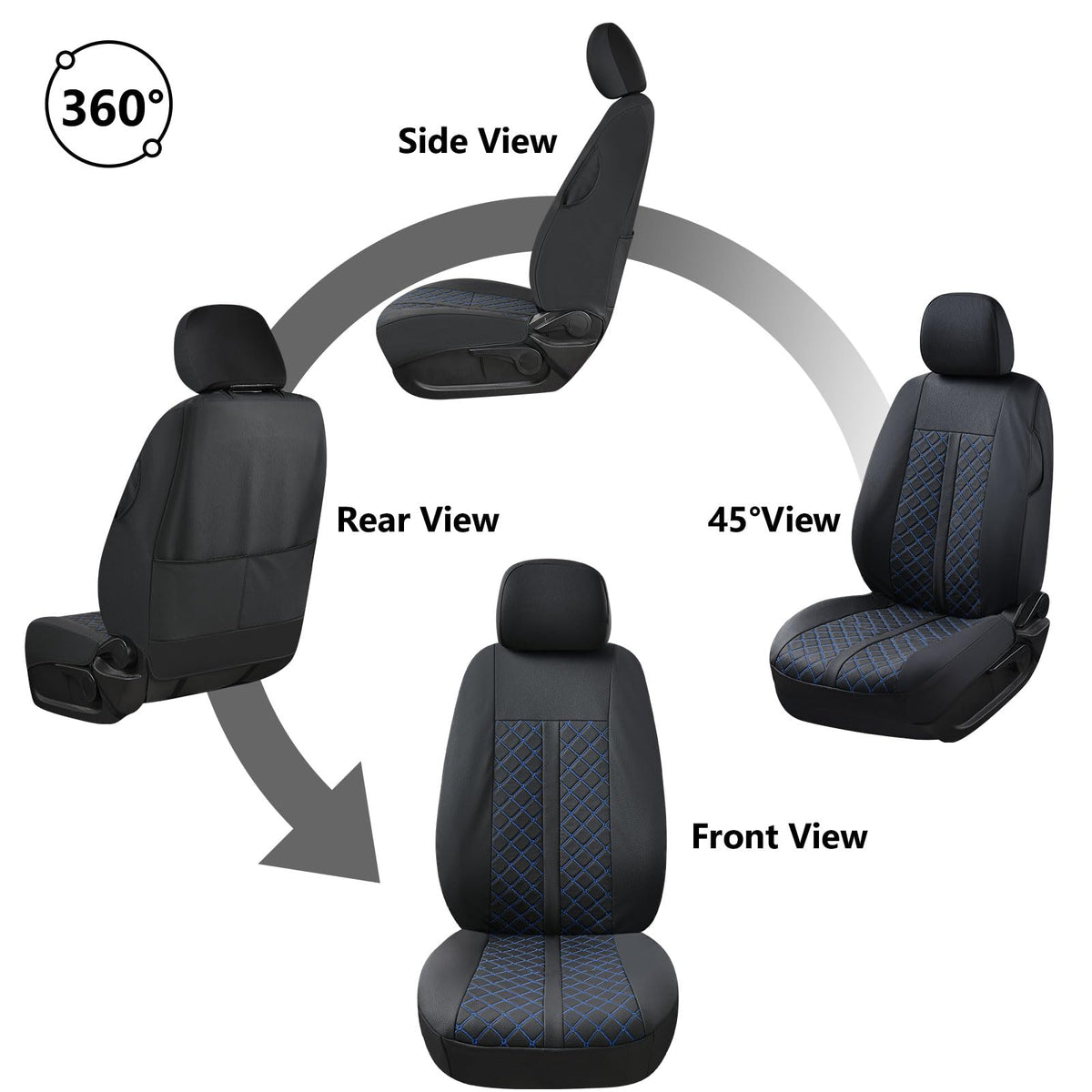 Truckiipa - Juego Completo de Fundas de Asiento de Piel para Toyota Tacoma, Cobertura Completa, Impermeable, Protector de cojín para Toyota Tacoma 2016-2023, Doble Cabina tripulación, Juego Completo