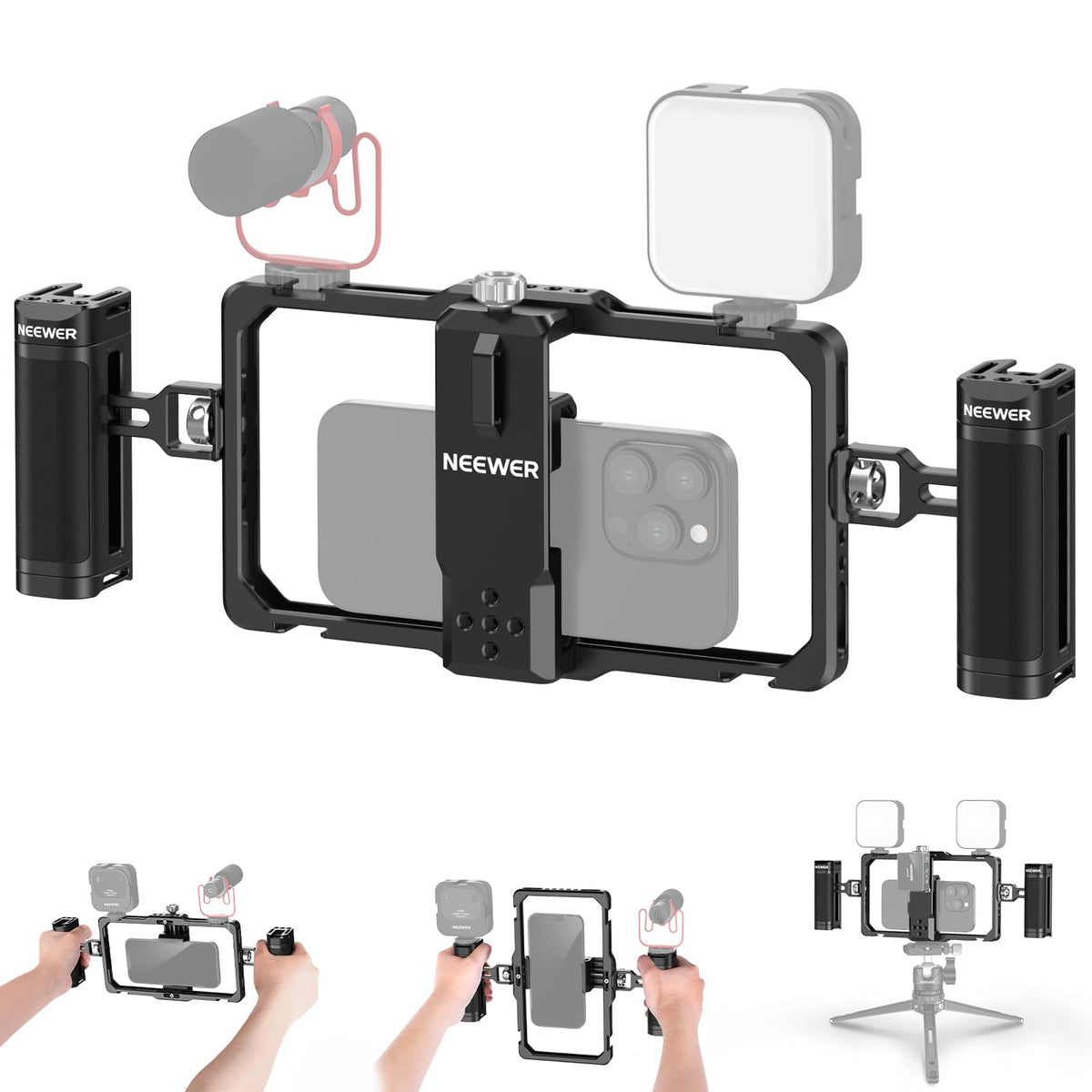 NEEWER Rig Universal para Celular con Empuñaduras y Adaptador de Filtro 67mm - PA009