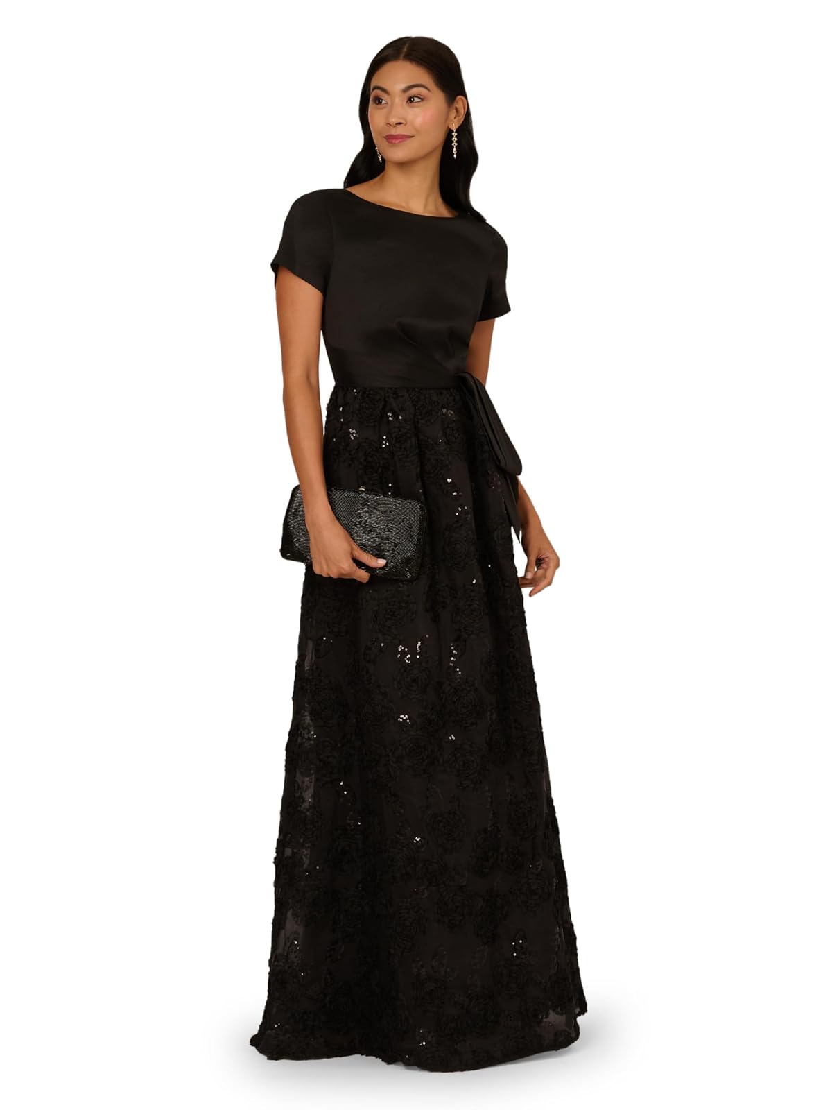Adrianna Papell Soutache Floral Combo Gown Vestido para ocasión Especial Mujer