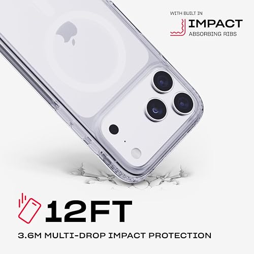 Tech21 EvoClear Funda para iPhone 17 Pro MAX - Transparente | Funda Protectora Delgada | Protección contra Impactos | Compatible con MagSafe