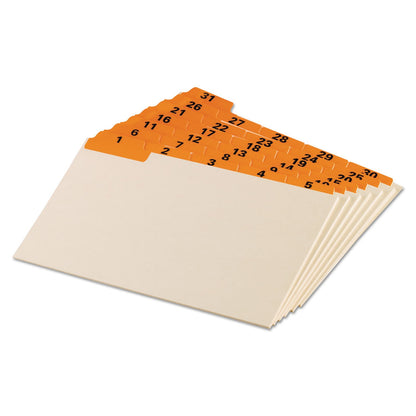 Oxford 05832 - Guías de fichas de índice laminadas, diarias, 1/5 tabaco, manila, 5 x 8 (juego de 31 unidades)
