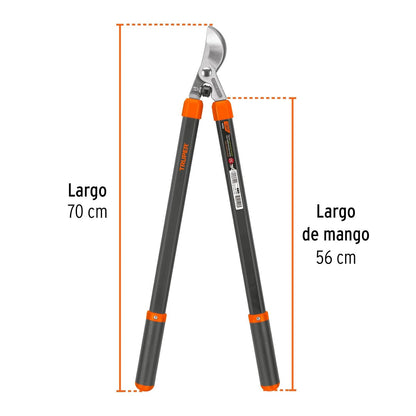 Truper TF-122, Tijera para ramas altas tipo California, mangos de madera de 21", cabeza forjada