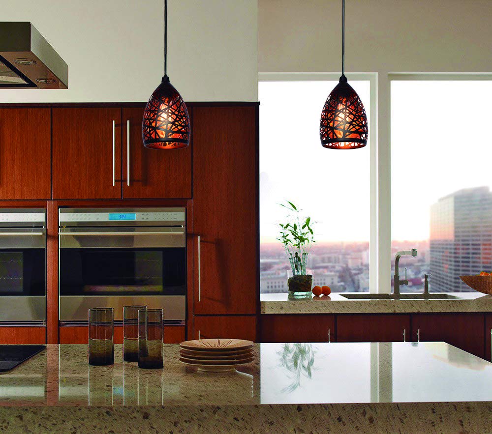 MAXXI MX-CL7007-N/D/2 Candil de Acero Negro, Interior, Dorado Doble en Riel