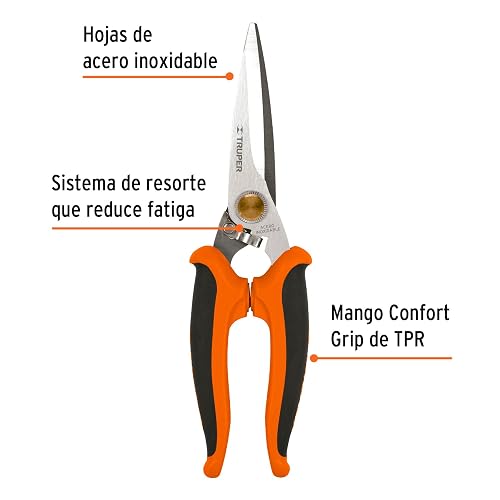 Truper TIMU-8, Tijera multiusos 8" de acero inoxidable