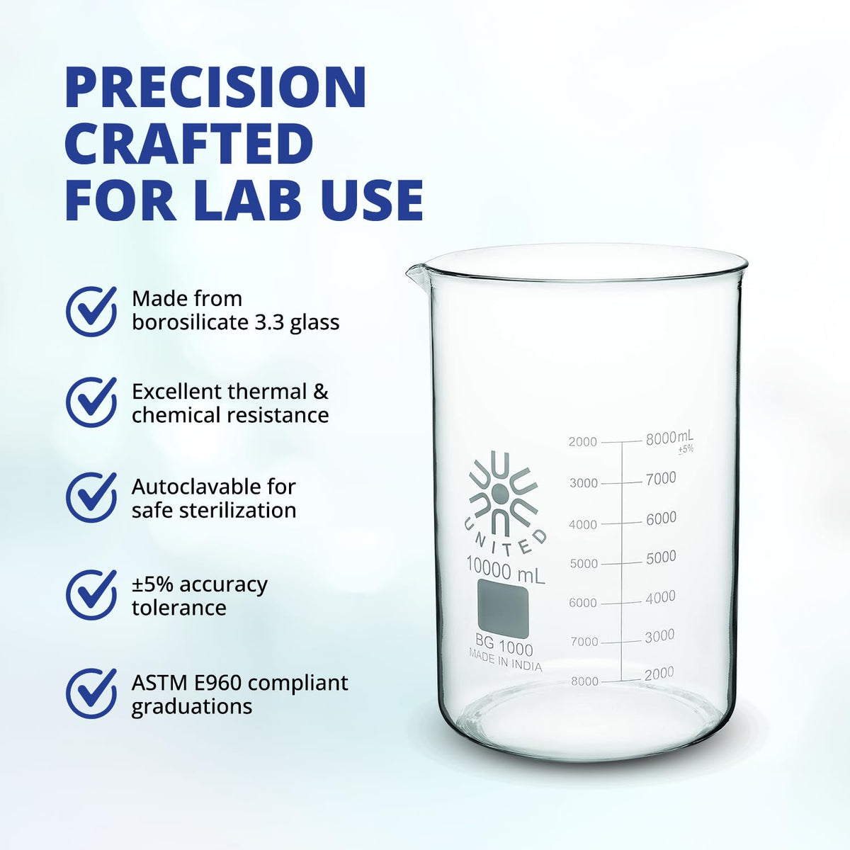 United Scientific Vaso de Precipitados 2000 ml Borosilicato 3.3