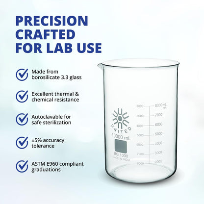 United Scientific Vaso de Precipitados 2000 ml Borosilicato 3.3