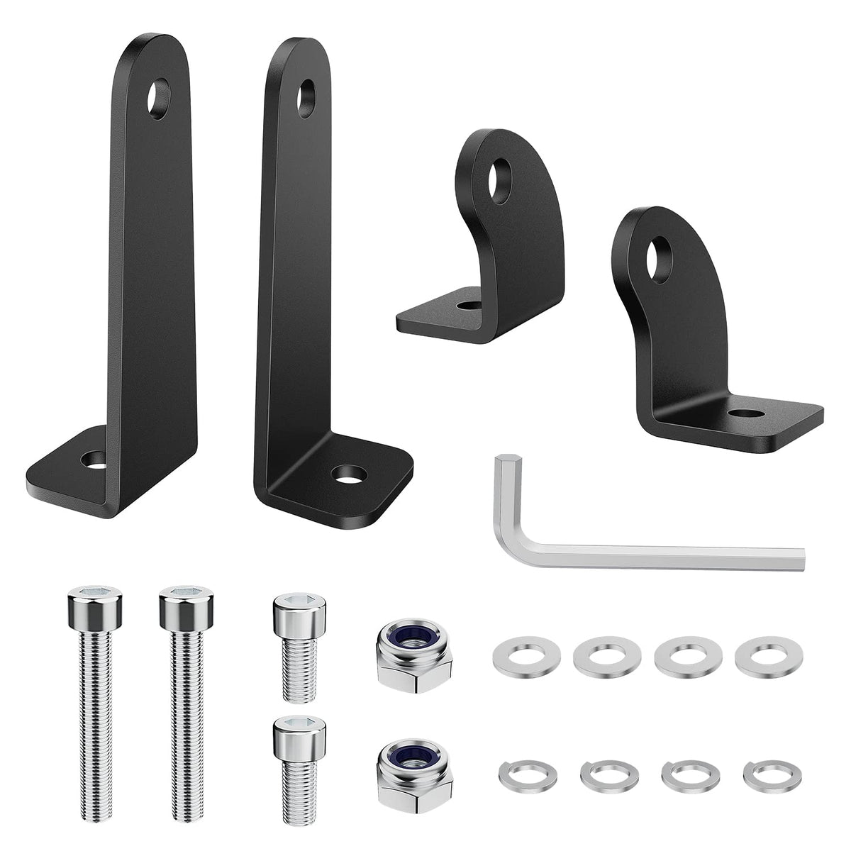 Nilight - 2 soportes universales para montaje lateral ajustables compatibles con barra de luz LED recta o curvada, 2 años de garantía, color negro