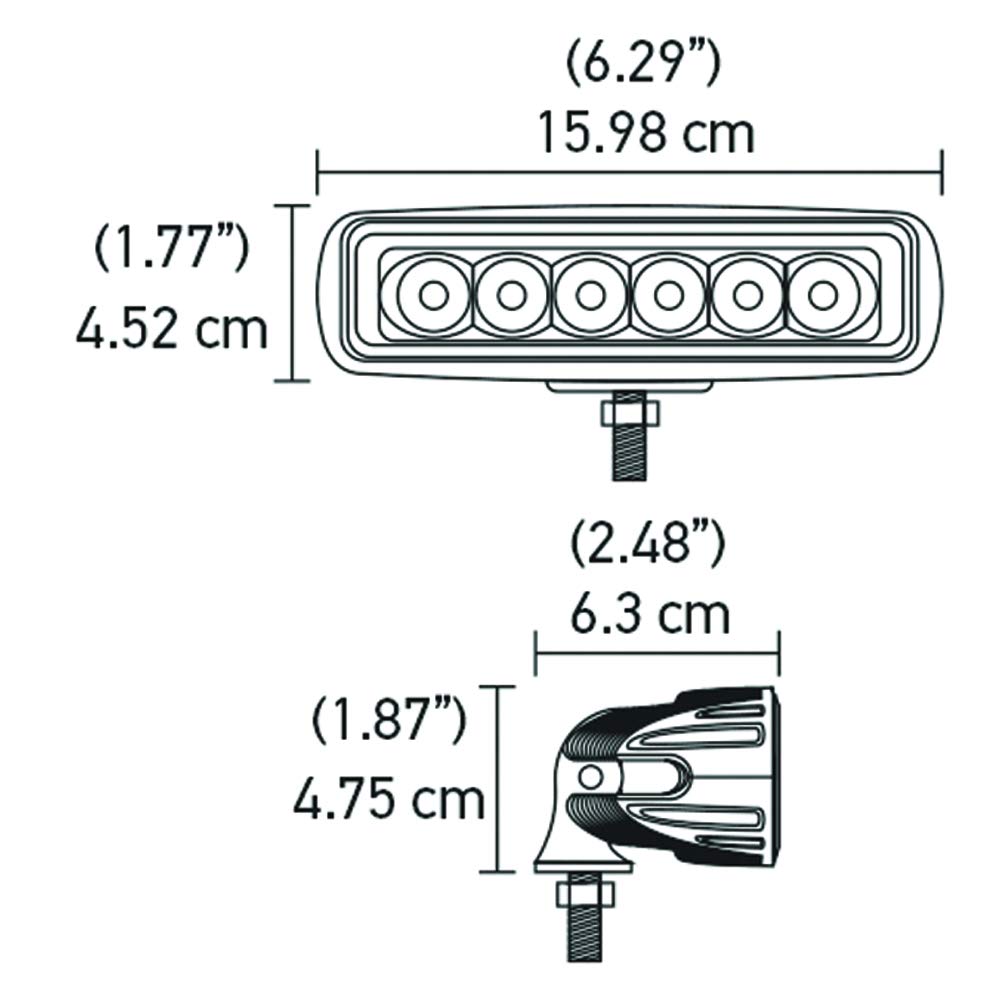 Hella Mini Barra Auxiliar de 6 LED con Soportes con Torni l lería Inoxidable, 357203001