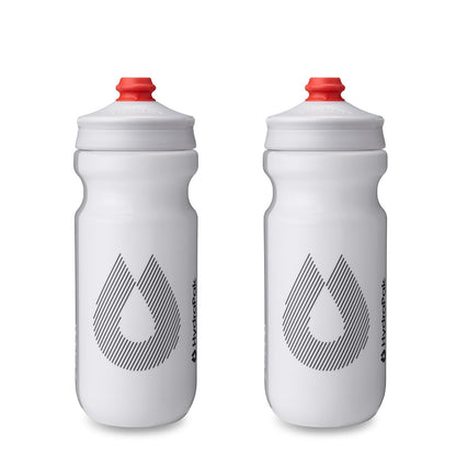 HydraPak Breakaway Surge Botella para Bicicleta Paquete de 2 - Blanco - 20oz - 600ml