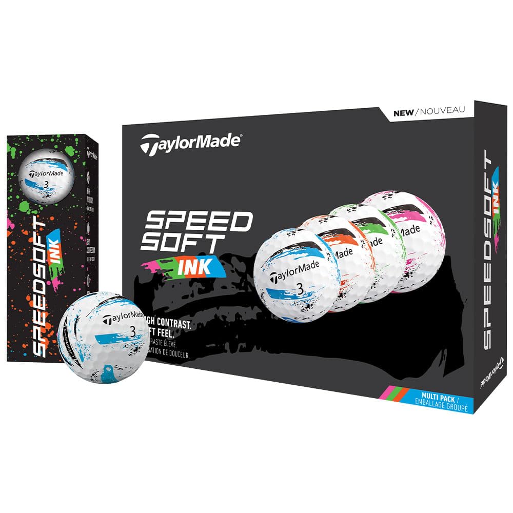 TaylorMade Golf SpeedSoft Pelotas de Golf, Paquete de 12 - 2025 - Paquete múltiple