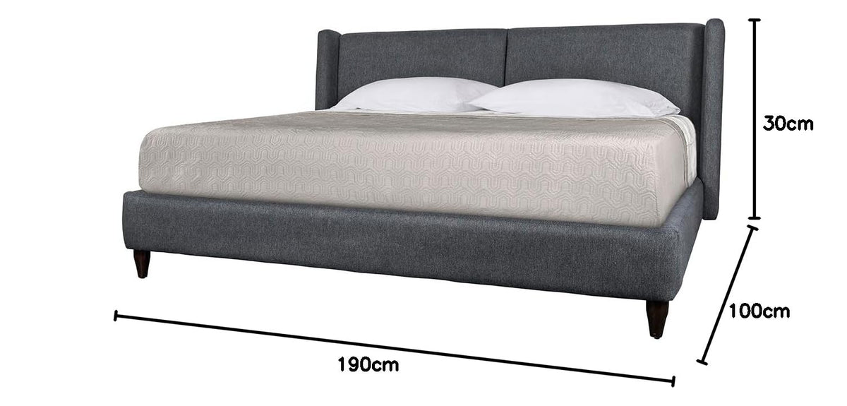 Cama Mobica Pisa Charcoal tamaño Individual Color Gris Oscuro con diseño Moderno