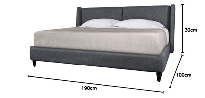 Cama Mobica Pisa Charcoal tamaño Individual Color Gris Oscuro con diseño Moderno
