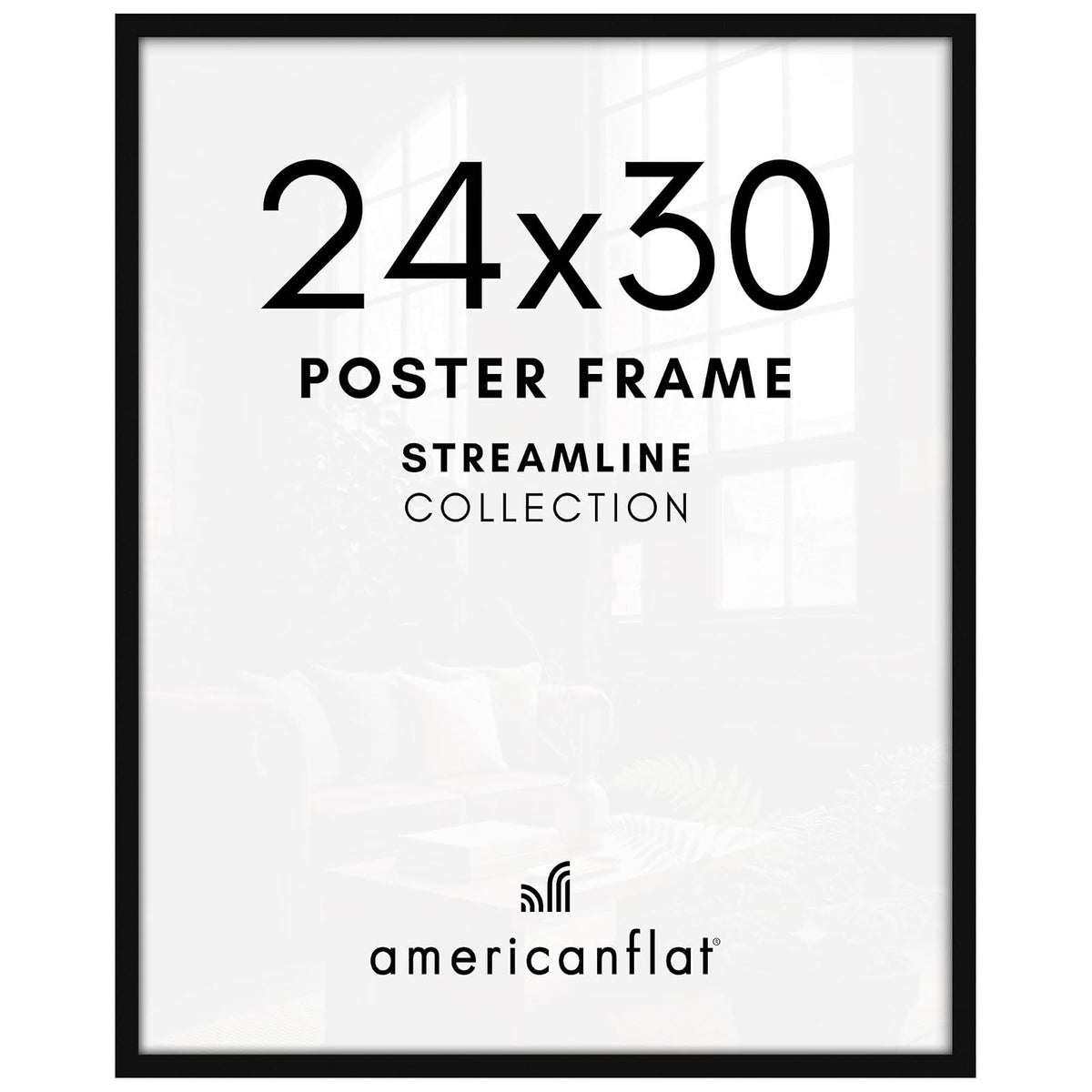 Americanflat Marco de Fotos 12x18 Pulgadas Negro - Negro - 60,96 x 76,2 cm (24 x 30 pulg.)