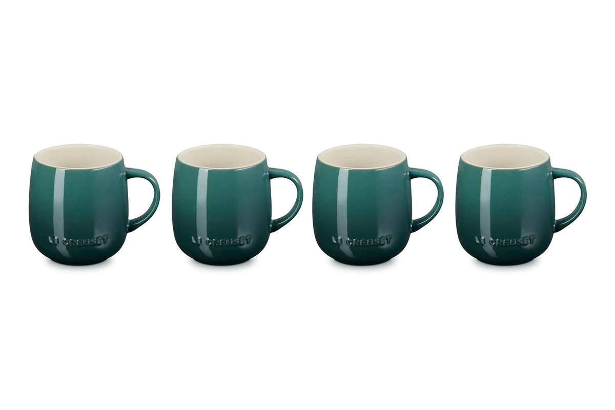 Le Creuset - Juego de 4 tazas de gres, 13 onzas cada una, Artichaut