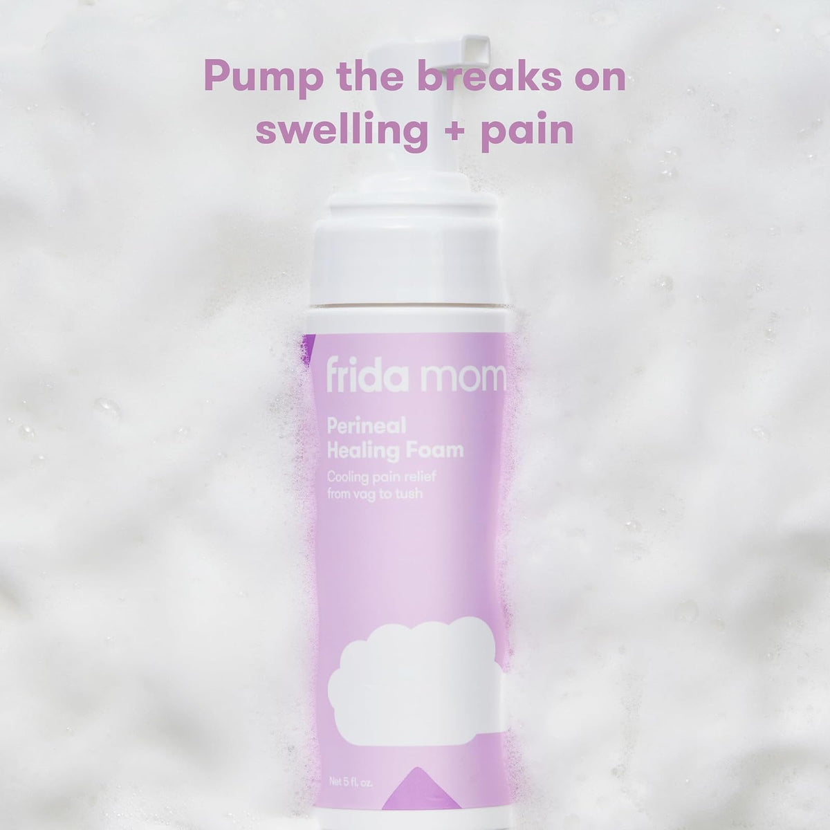 Frida Mom Perineal Medicated Witch Hazel Healing Foam for Postpartum Care | Relieves Pain and Reduces Swelling for Perineal Area | 5 oz bottle