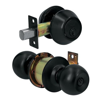 Hermex CMB-62P Combo cerraduras, llave-llave, Negro