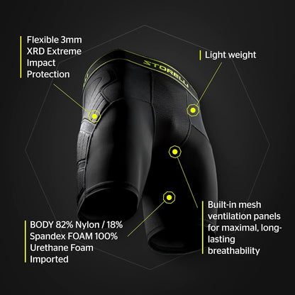 Storelli - Pantalones Cortos de Impacto Unisex con Acolchado para fútbol, protección Inferior del Cuerpo Mejorada