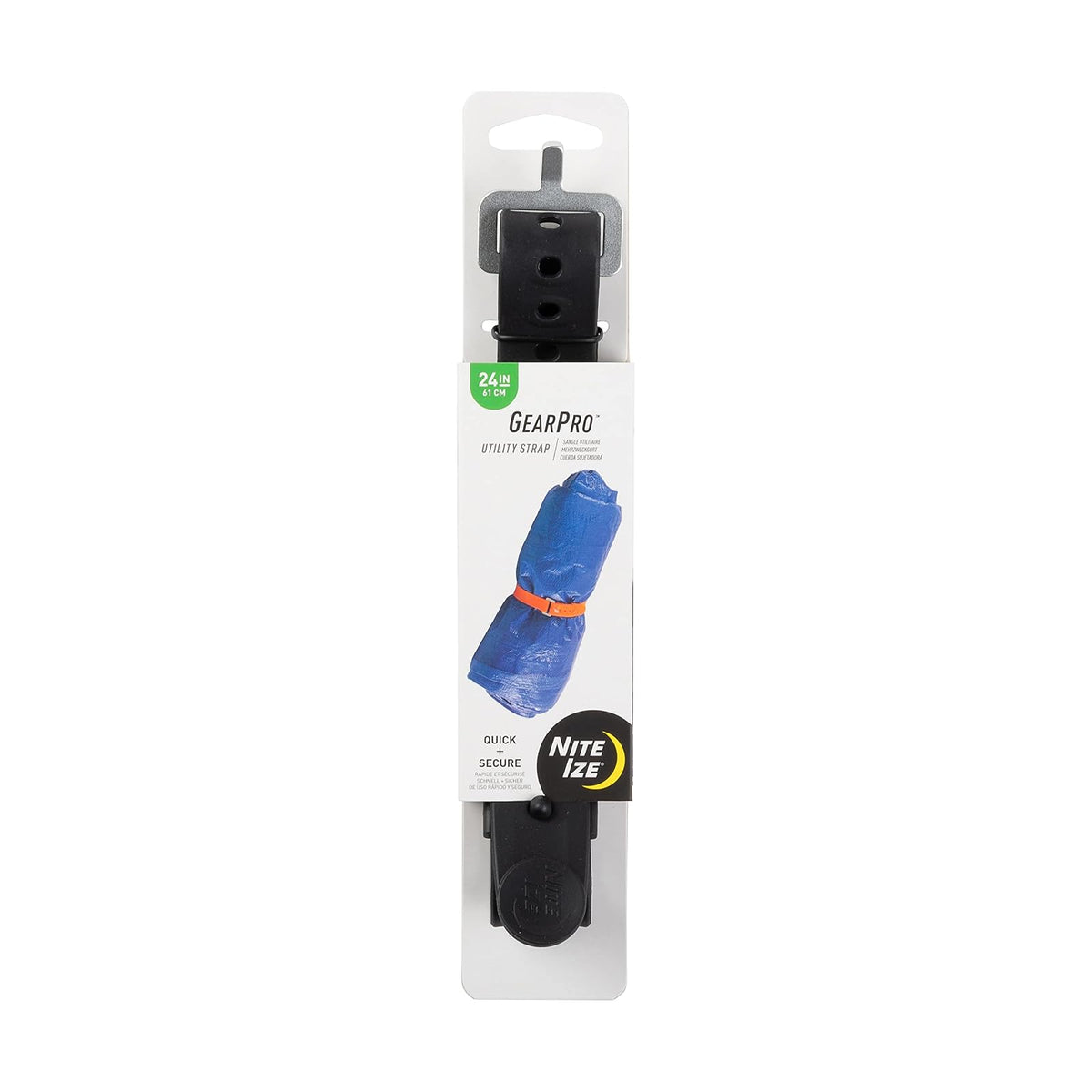 Nite Ize USL24-01-R3 GearPro Correa de Utilidad Negra, 24 in, Límite de Carga 80 LB, para Lonas/Mangueras/Ski/Madera