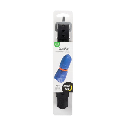 Nite Ize USL24-01-R3 GearPro Correa de Utilidad Negra, 24 in, Límite de Carga 80 LB, para Lonas/Mangueras/Ski/Madera