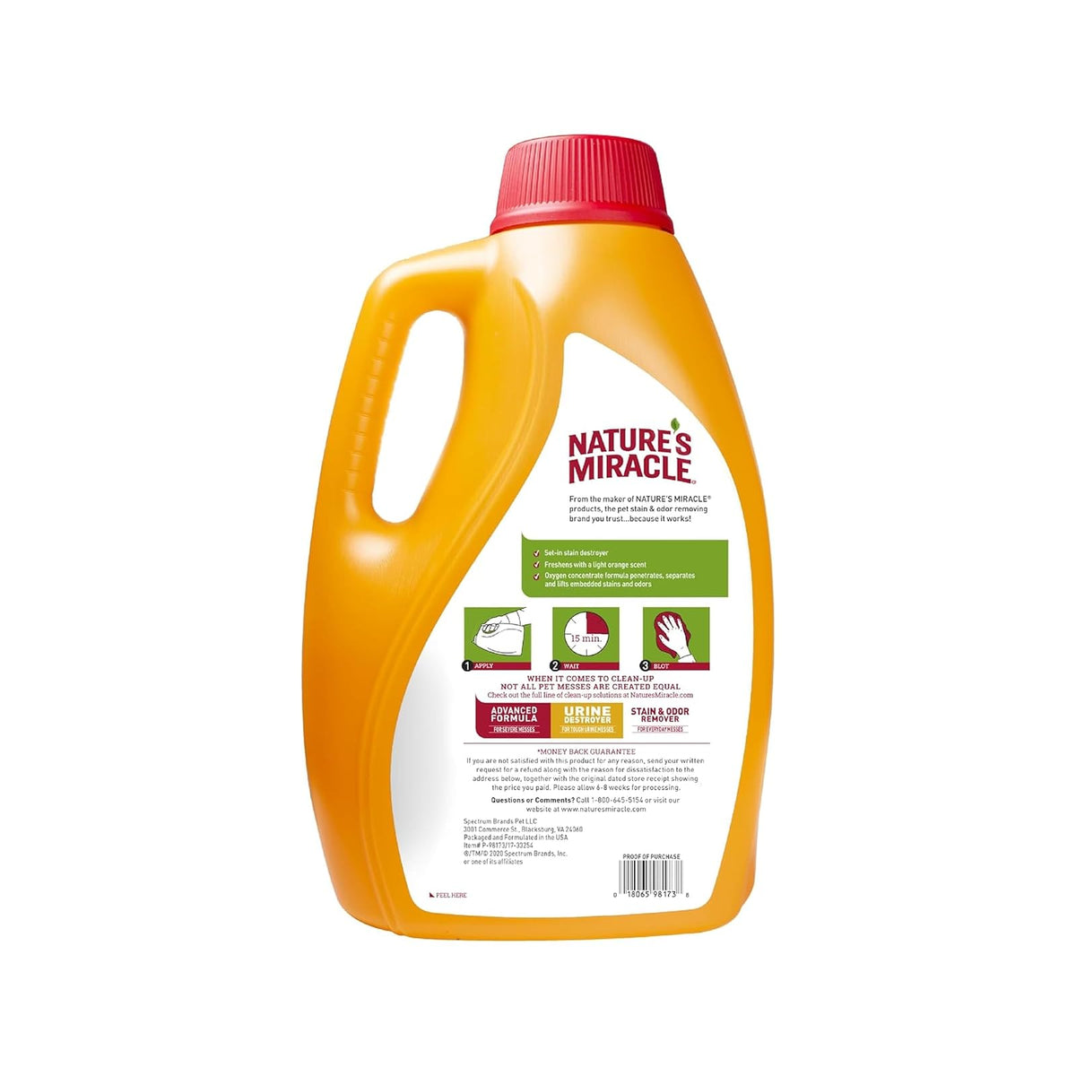 Nature's Miracle Destructor Oxy manchas y olores difíciles para gato 3.78 L