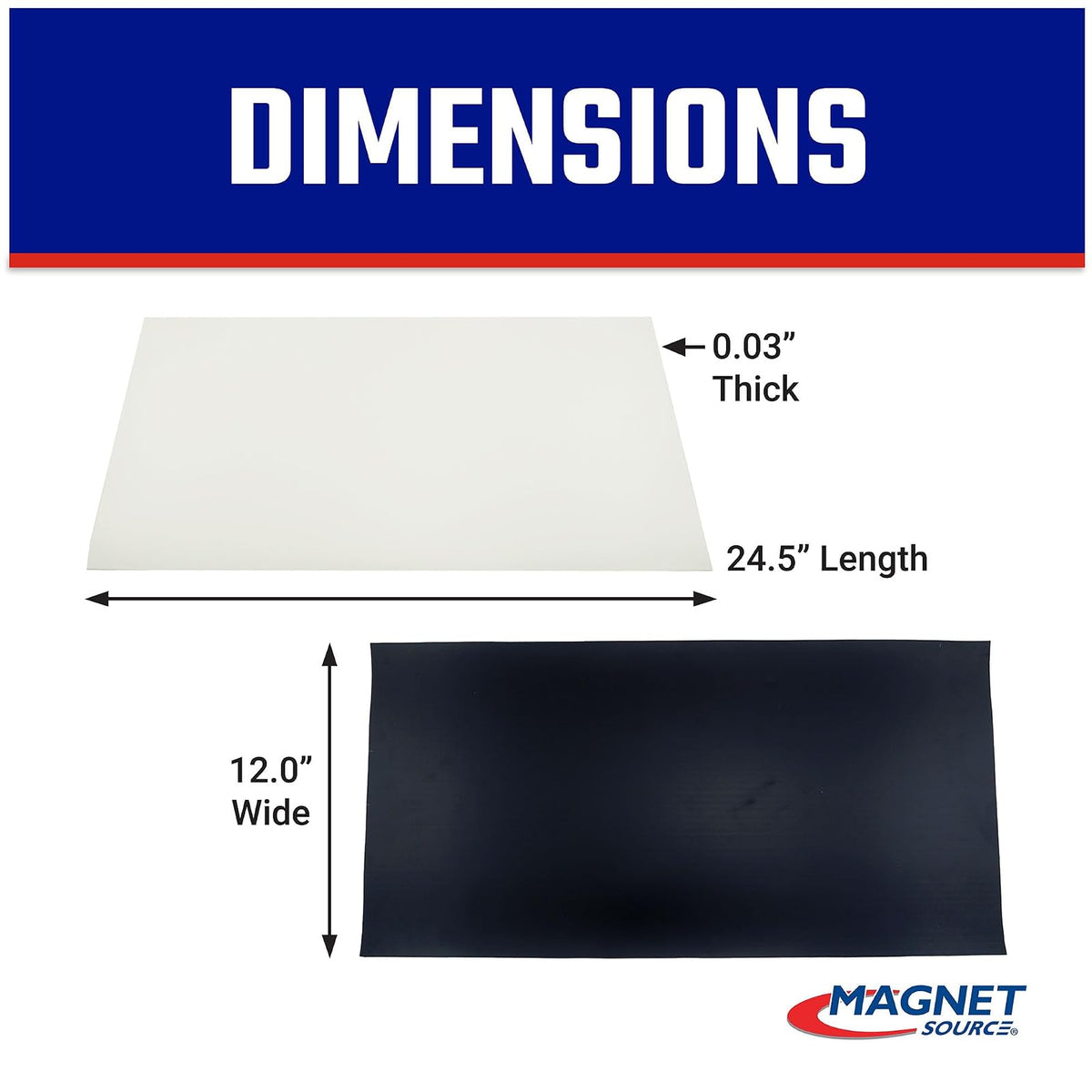 Master Magnetics 08505 Hoja magnética, papel magnético, 30.48 cm pulgadas de ancho, 60.96 cm de largo, parte trasera de vinilo blanco
