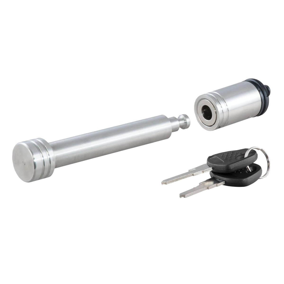 CURT 23519 Cerradura de Enganche de Remolque de Acero Inoxidable 5/8 in Receptor 2 o 2-1/2 in