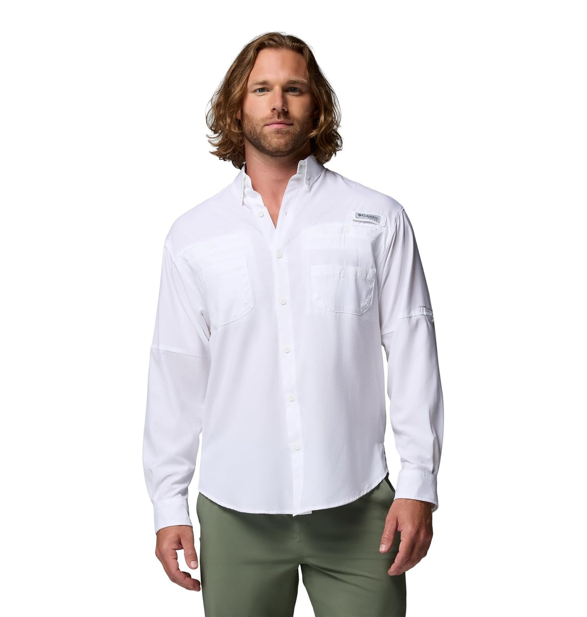 Columbia PFG Tamiami II Camisa de Manga Larga para Hombre - Blanco 100Piezas - XXL - Sólido