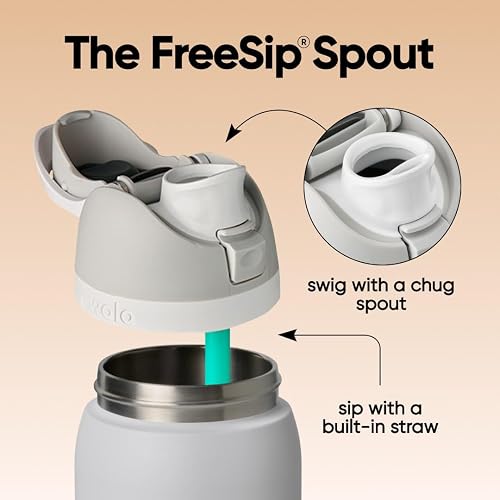 Owala FreeSip Botella de acero inoxidable aislada con popote, botella de agua deportiva libre de BPA, ideal para viajar, 32 oz, Cementerio