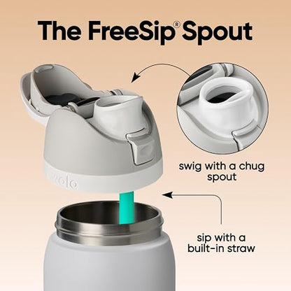 Owala FreeSip Botella de acero inoxidable aislada con popote, botella de agua deportiva libre de BPA, ideal para viajar, 32 oz, Cementerio