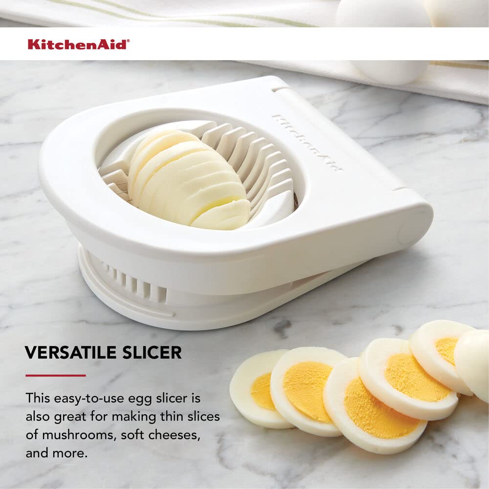 KitchenAid - Cortador de huevos clásico con alambres de acero inoxidable, 9 pulgadas, color blanco