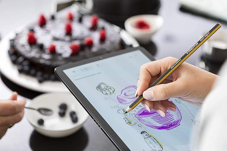 Staedtler 180 22 Noris Digital EMR Stylus en forma de lápiz, punta fina de 0,7 mm, 4096 niveles de sensibilidad a la presión, no requiere carga