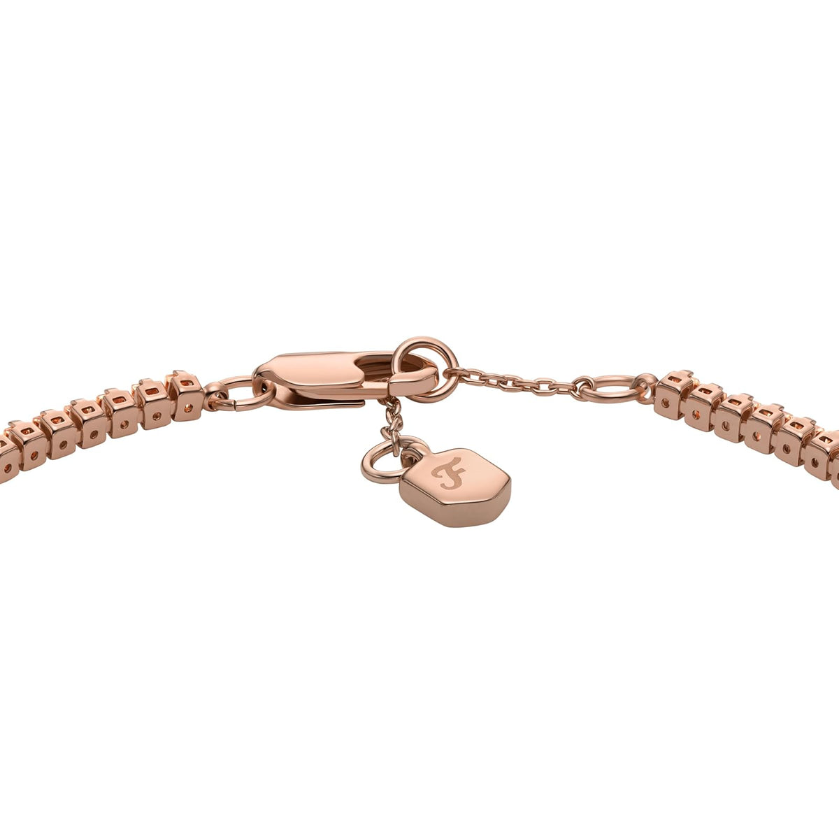 Pulsera Fossil JA7294791 Ellis de latón en tono oro rosa para mujer