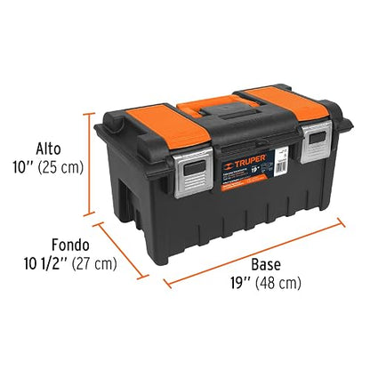 Truper CHA-19S, Caja para herramienta 19" con compartimentos y broches metálicos