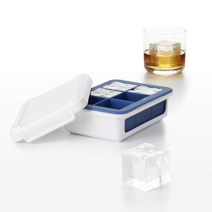 OXO Good Grips – apilables Cubito de hielo de silicona bandeja con tapa – Cubo grande