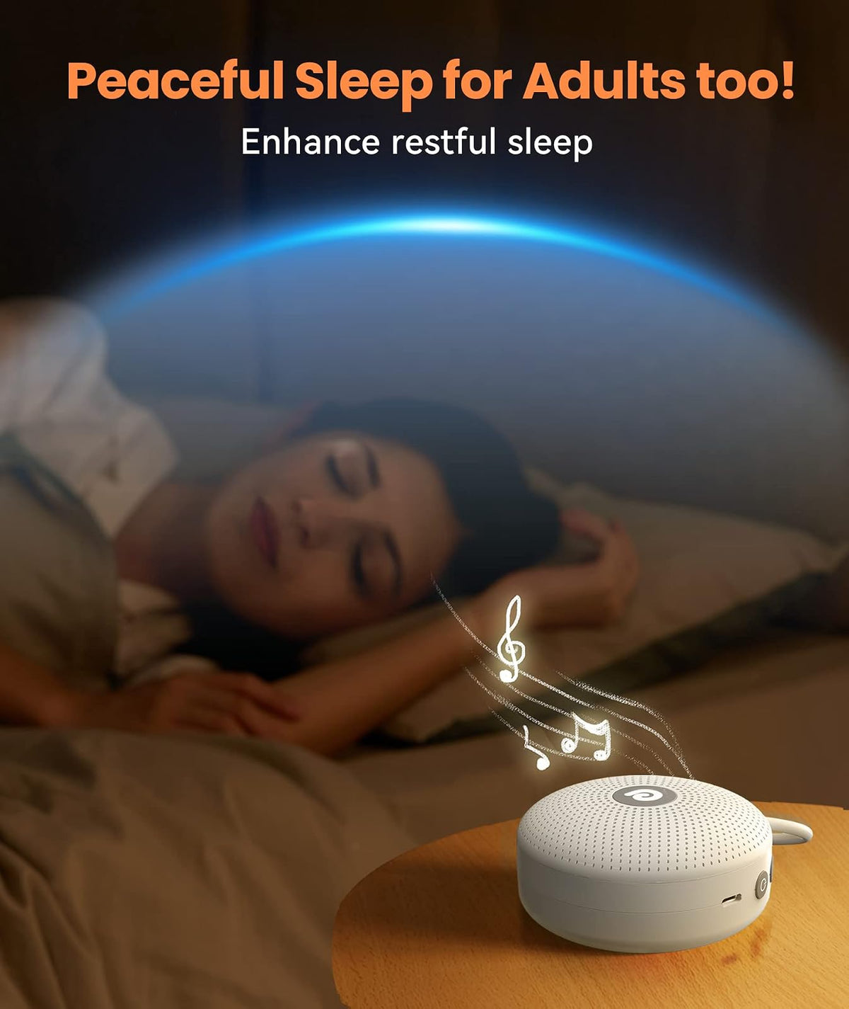 Dreamegg - Máquina portátil de ruido para bebé adulto, cuenta con batería potente, 21 sonidos calmantes, cancelación de ruido para oficina y sueño, terapia de sonido para el hogar, viajes, regalo de