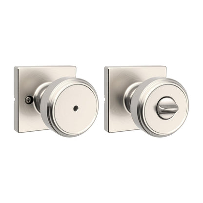 Kwikset Maven Perilla de Puerta Interior con Proteccion Microban - Níquel Satinado - Cuadrado - PRIVACIDAD