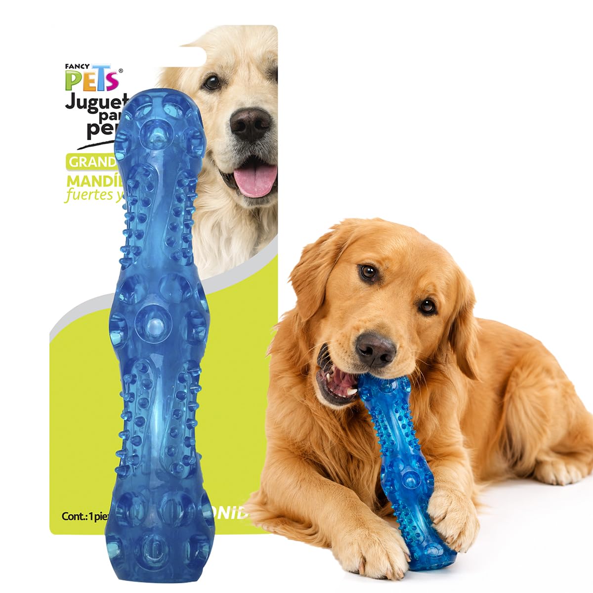 Fancy Pets Juguete Vara Flexible con Sonido para Perro Tamaño Grande Color Azul