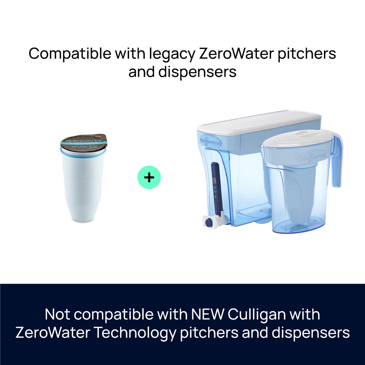 Zero ZeroWater ZD-012RP, jarra lista para verter de 12 tazas con medidor TDS gratuito (sólidos disueltos totales)