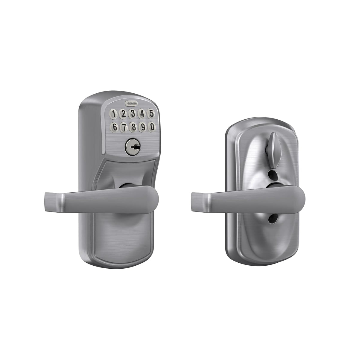 Schlage FE595CS V PLY 626 ELA Manija Electrónica Plymouth x Elan, Cromo Satinado