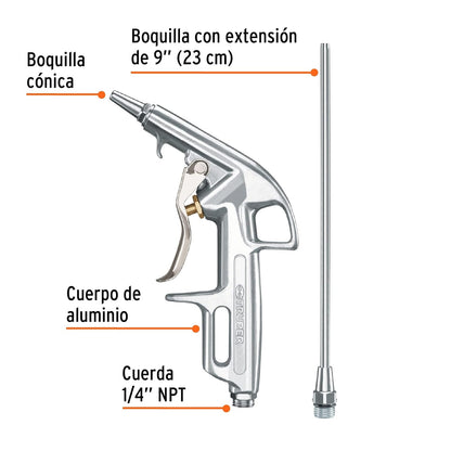 Truper PISO-363, Juego de pistola sopleteadora con 2 boquillas