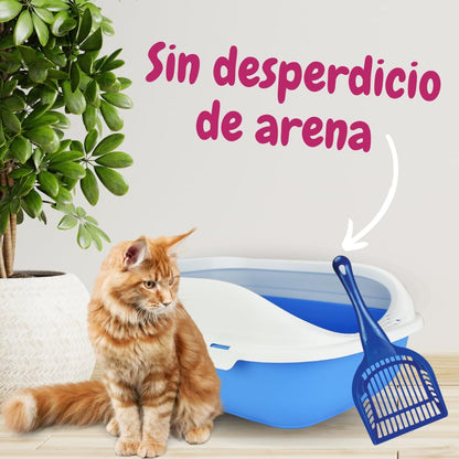 Fancy Pets Kit para Gato, Arenero 43x31x10 cm, Arena 3 kg, Pala y Neutralizador de Olores 250 ml — Kit para Higiene de Gatos