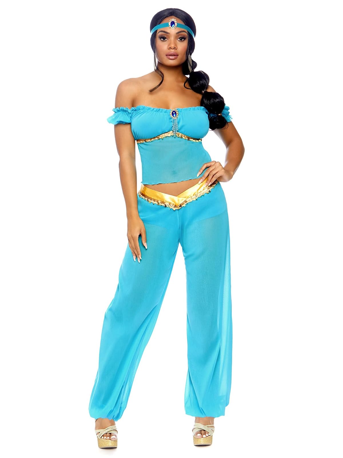 Leg Avenue - Disfraz de Princesa árabe de 3 Piezas para Mujer, Turquoise, S